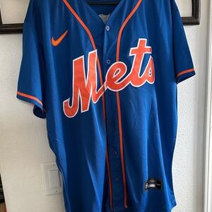 Nike Blue and Orange Mets Pete Alonso #20 Jersey